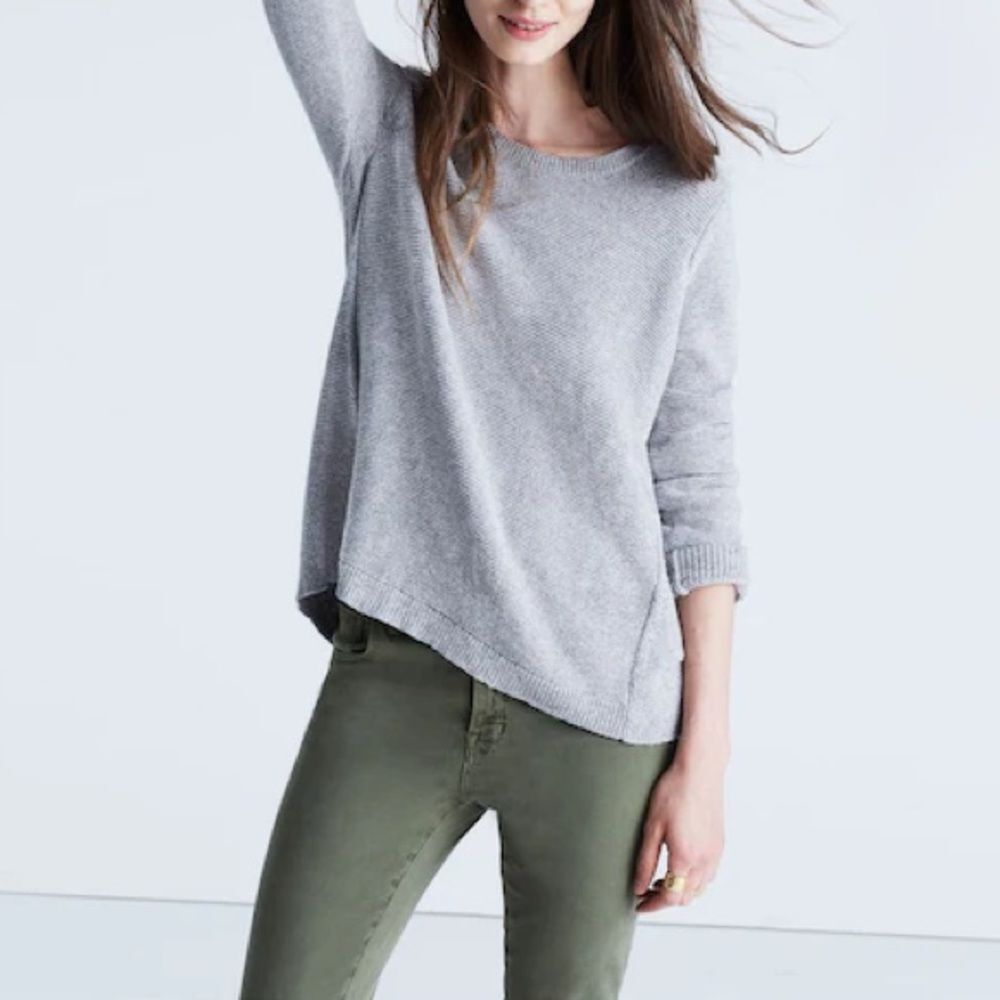 Madewell Riverside Texture Gray Knit Sweater Women’s Size Medium